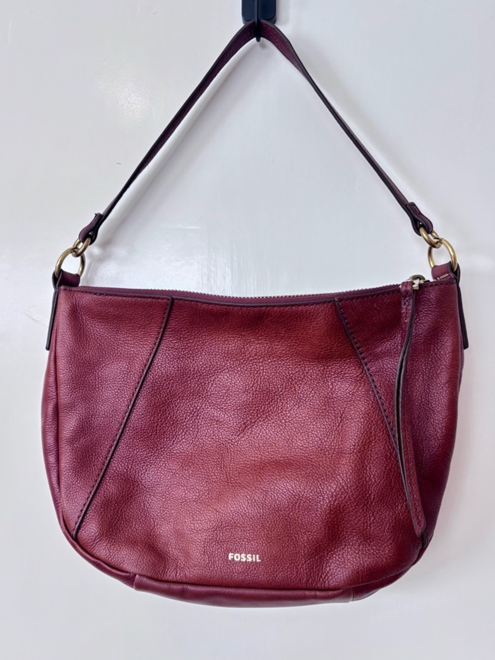 Fossil| ‘Skylar’ Brandy Coloured Small Genuine Leather Shoulder Bag 10 x 7”